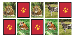 Juego de memotest con animales de la selva