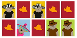 Juego de memoria para ni�os: sombreros!